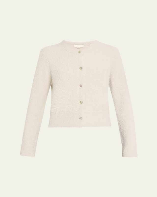 Mother-of-Pearl Eyelash Knit Cardigan